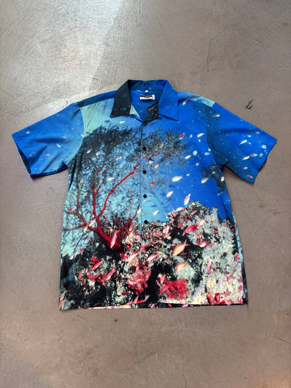 Underwater Ocean Print Blue Short Sleeve Shirt