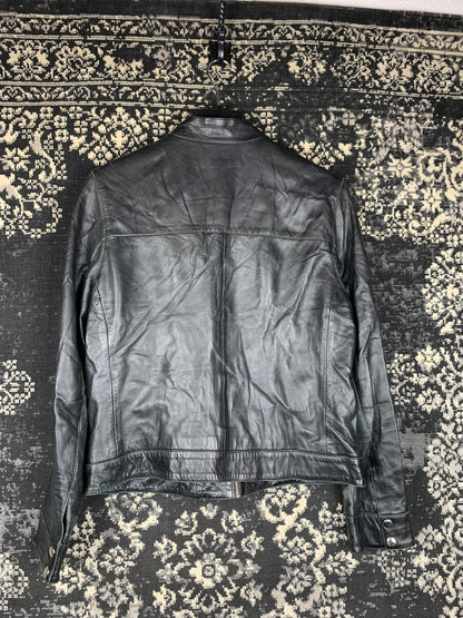 Women's Y2K Black Faux Leather Moto Jacket