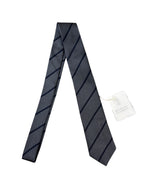 Brunello Cucinelli Satin Stripe Grey Print Tie