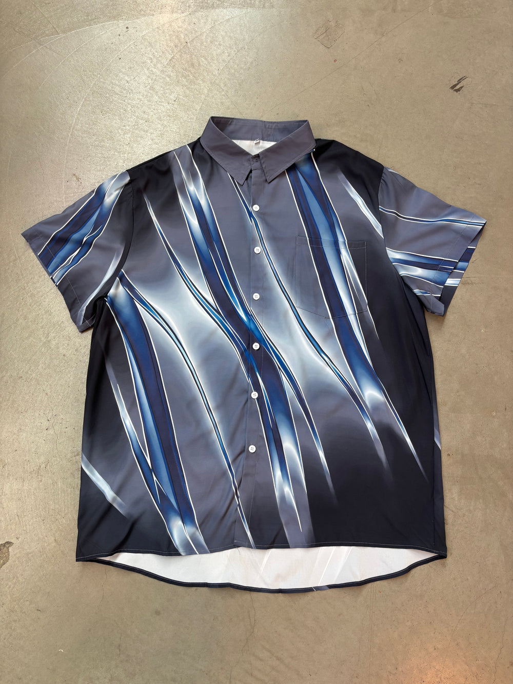 Vintage Blue Swirl Button-Up särk