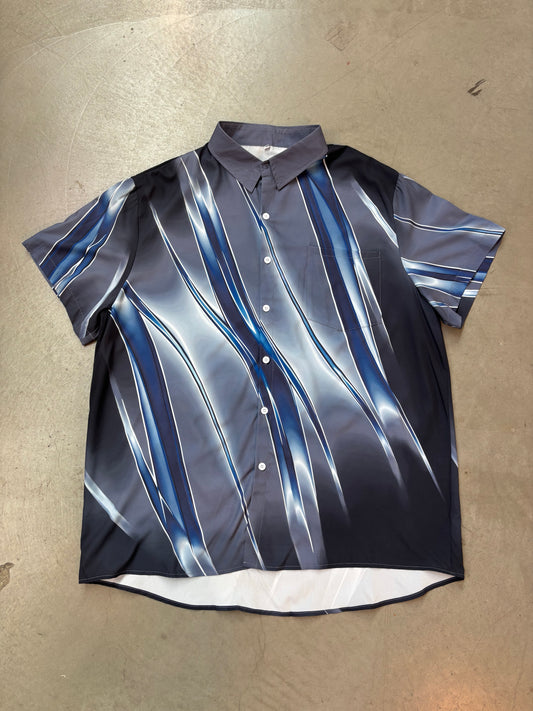 Vintage Blue Swirl Button-Up särk