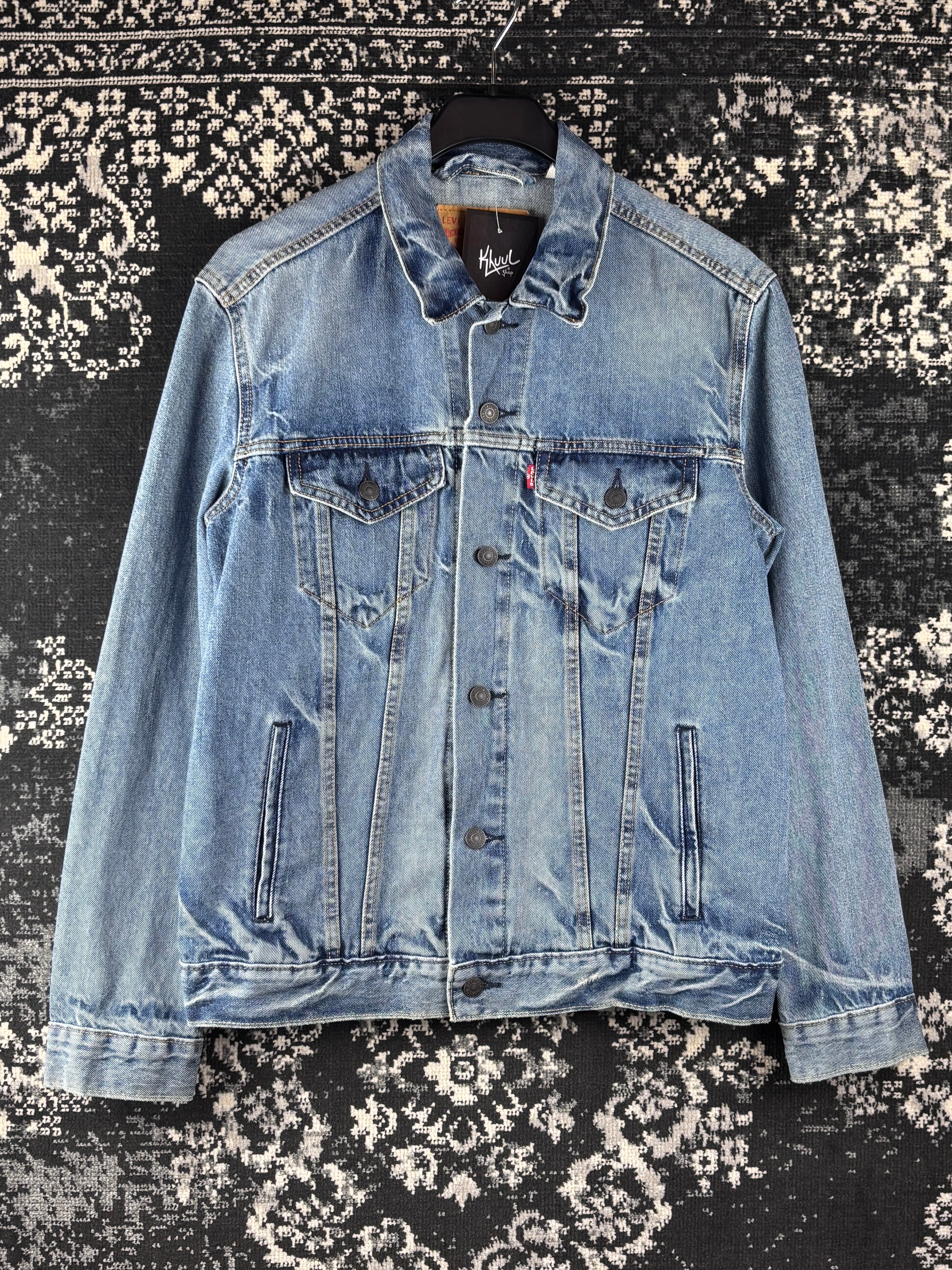 Men's Vintage Levi Strauss Denim Jacket with "Changemaker" Back Detail