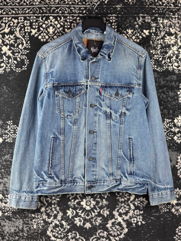 Men's Vintage Levi Strauss Denim Jacket with "Changemaker" Back Detail