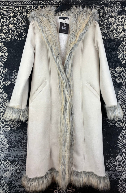 Women's Vintage Beige Faux Shearling Coat