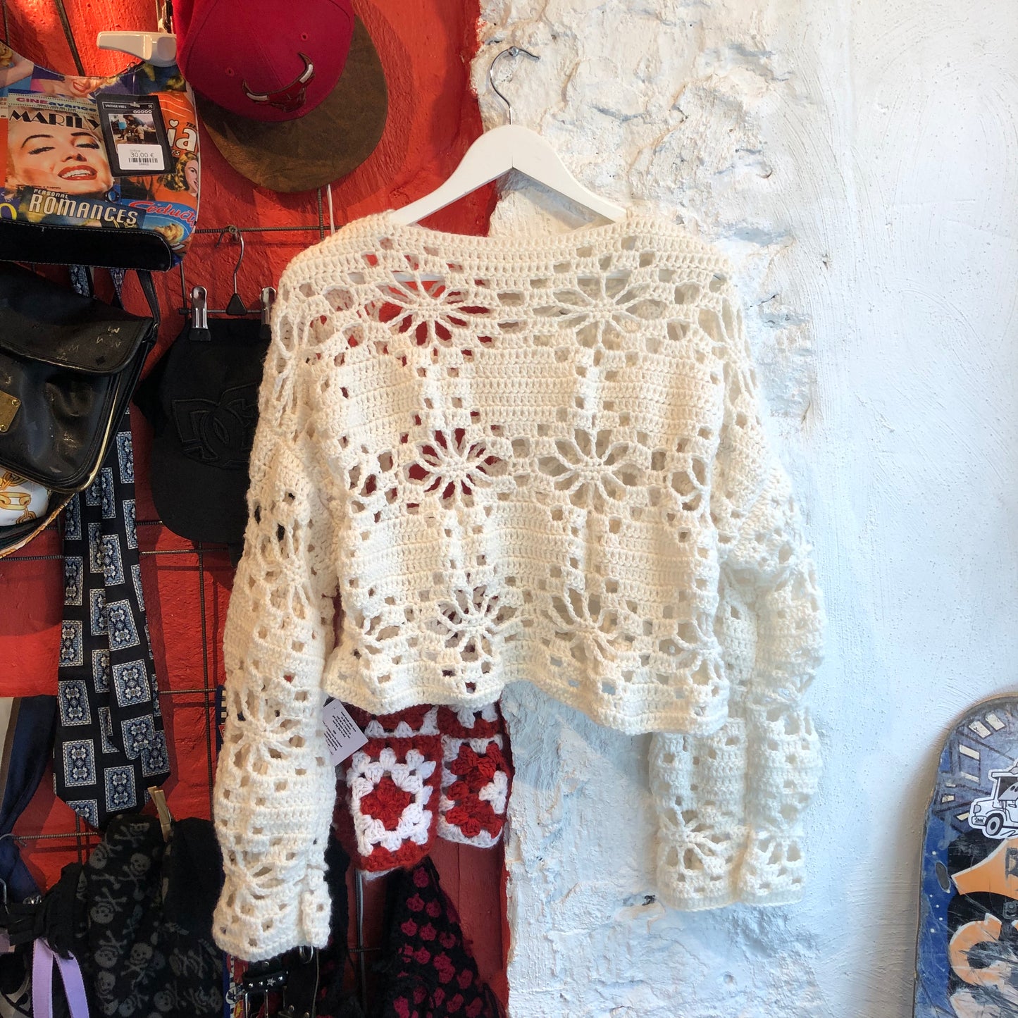 Handmade Crochet Flower Sweater