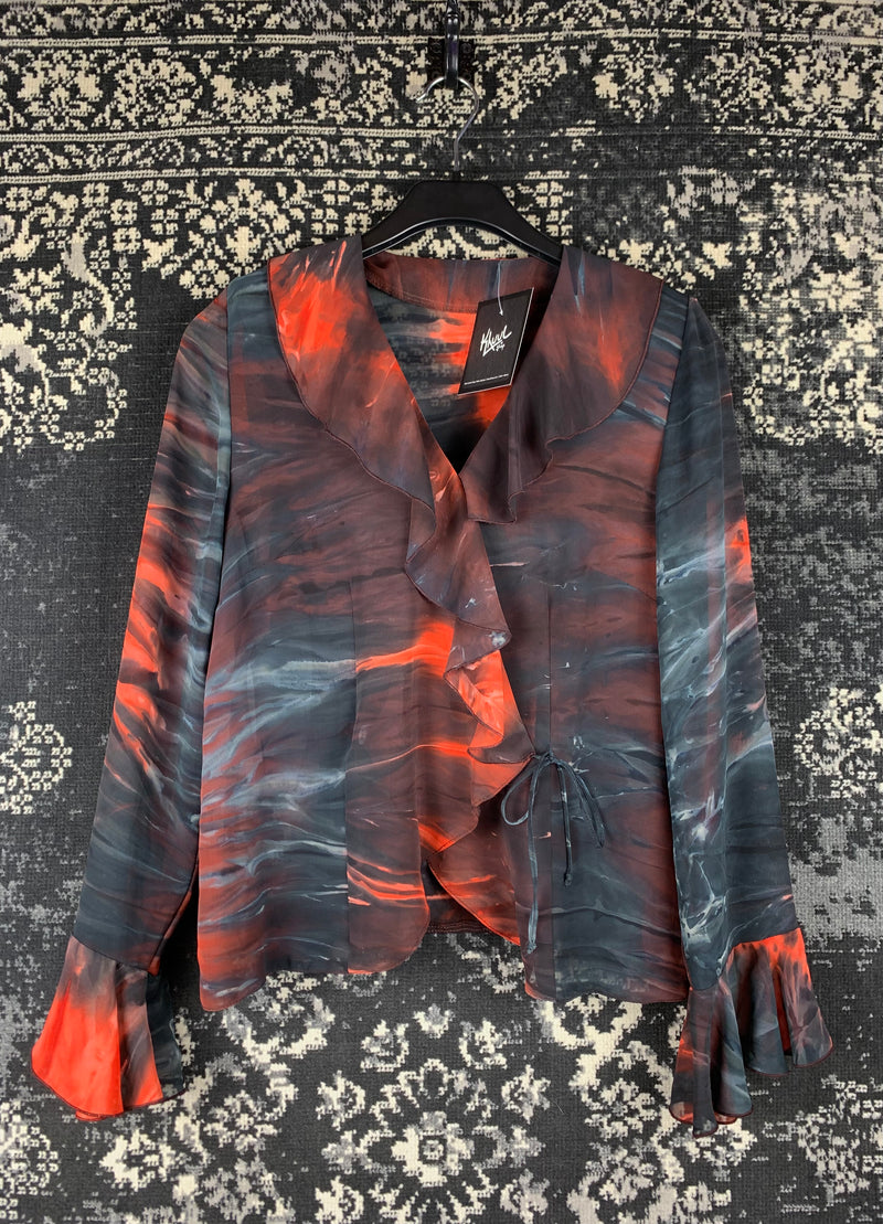 Womens Vintage Top With Ruffles