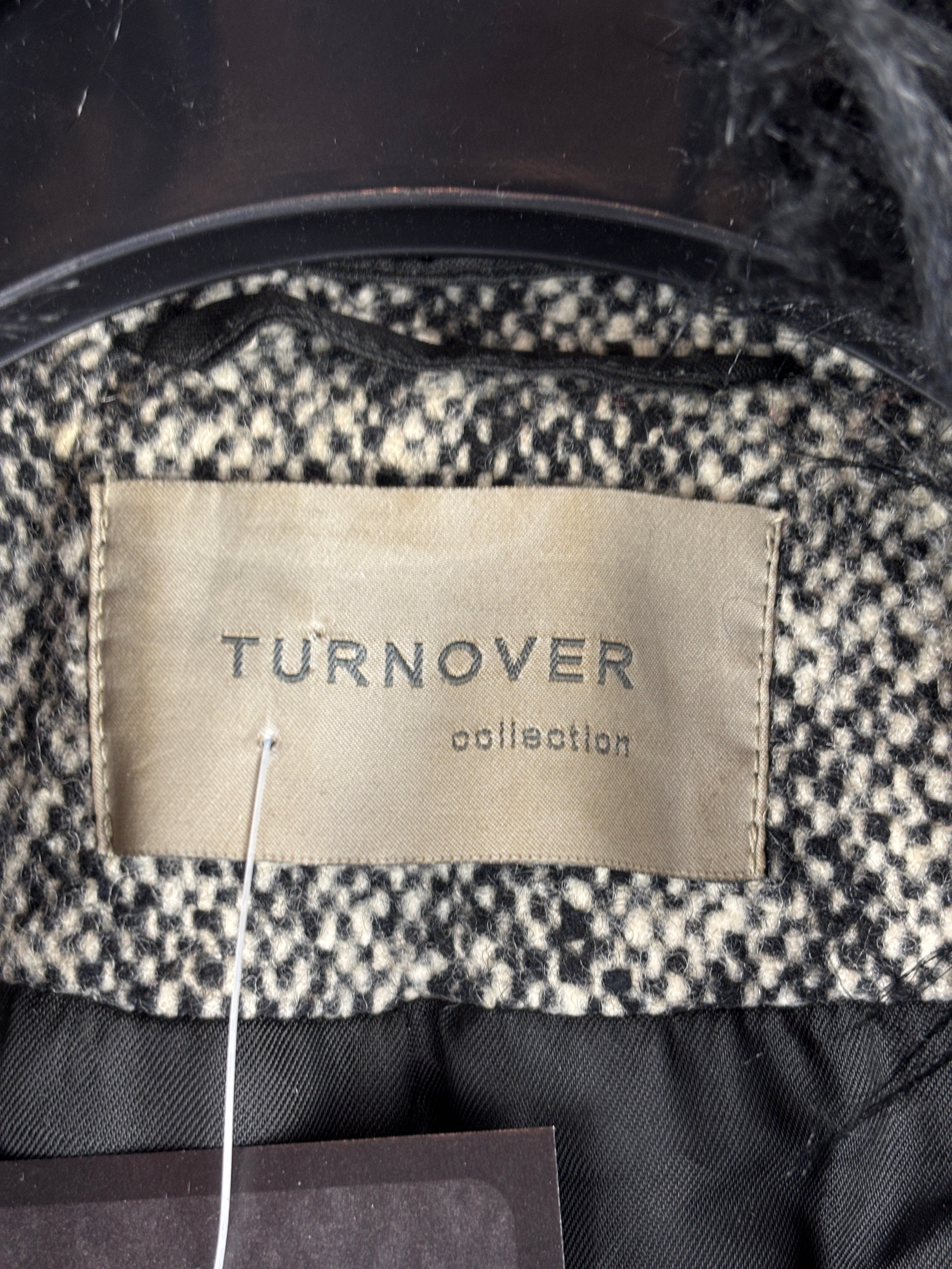 Women's Vintage Y2K Black White Wool Coat