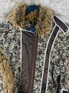 Finette Knitted Zip Up Jacket With Fur Trim