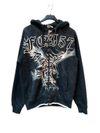Y2K Tribal Eagle Zip-Up Hoodie