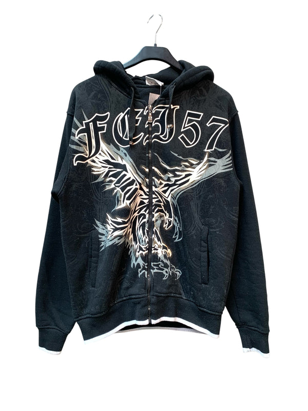 Y2K Tribal Eagle Zip-Up Hoodie