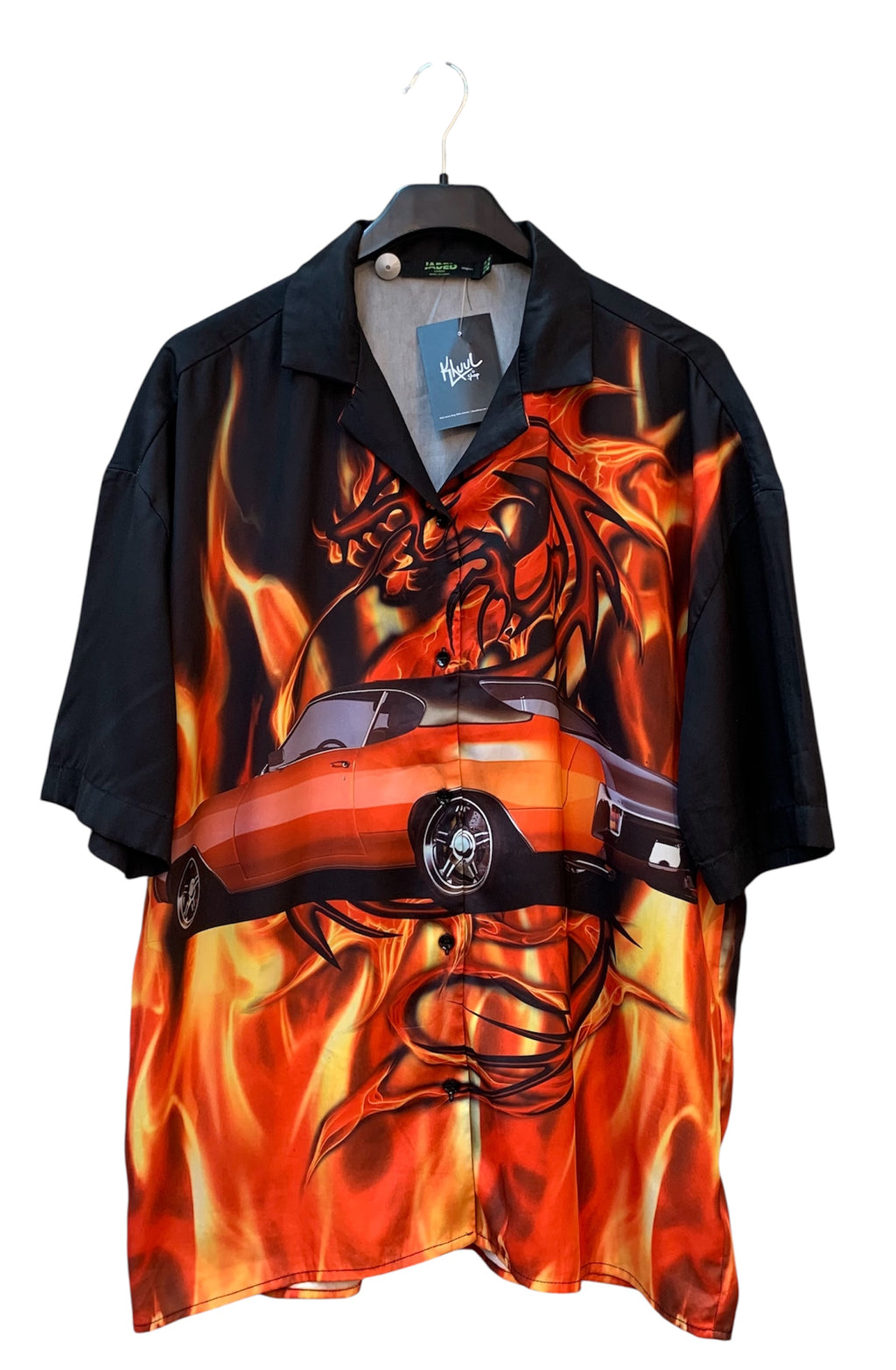 Men's Y2K Jaded London Graphic Button-Up Shirt