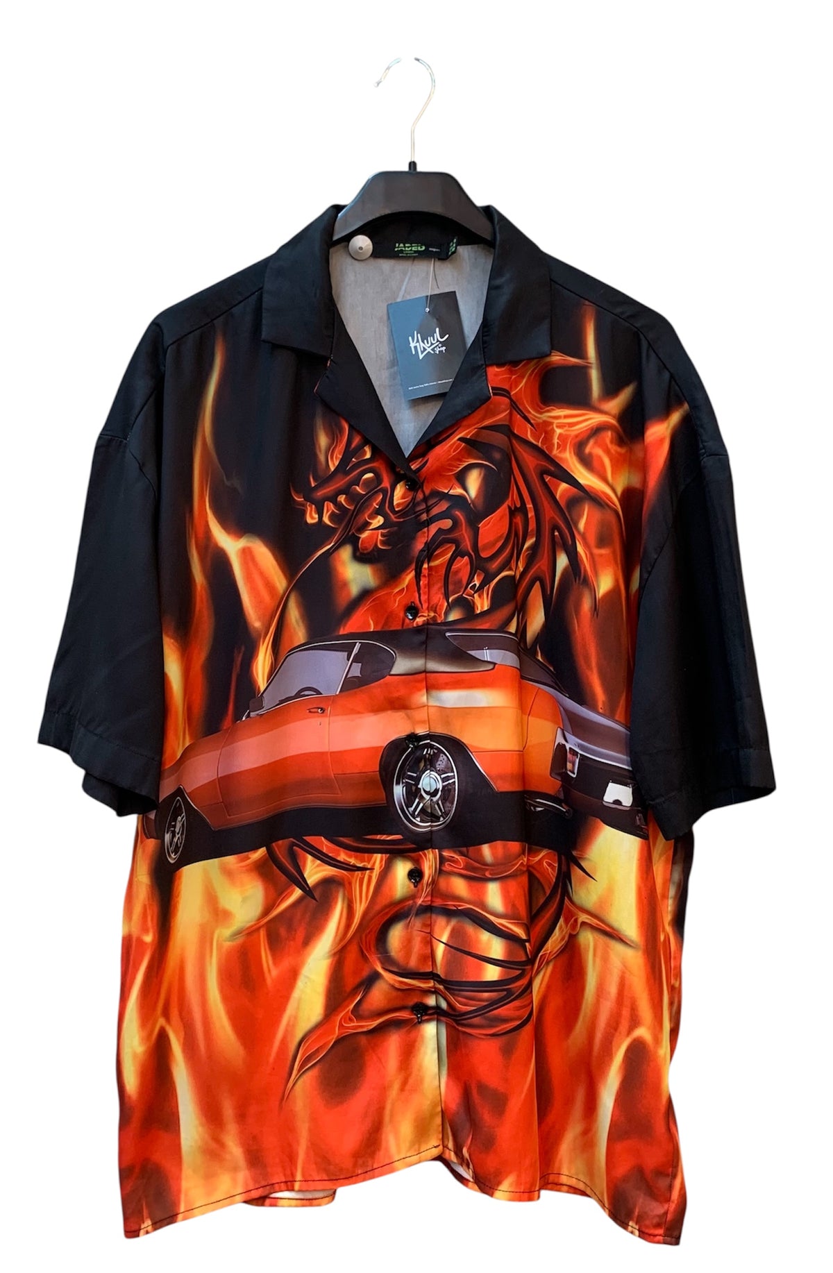 Men's Y2K Jaded London Graphic Button-Up Shirt
