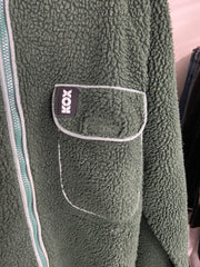 Vintage Green Teddy Fleece Jacket XL Cozy Full-Zip Outerwear