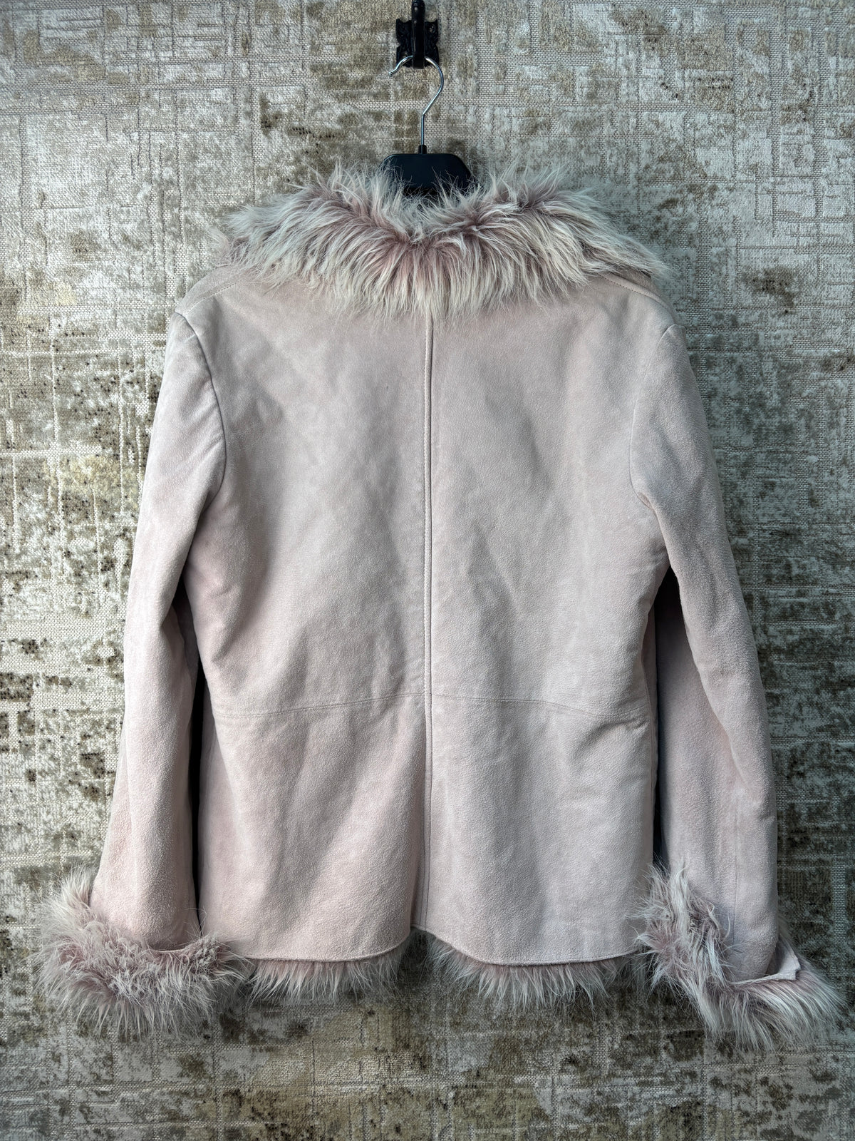 TodaysWoman Y2K Penny Lane Faux Fur Trim Jacket