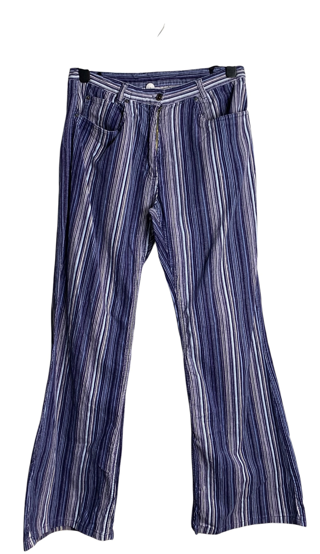 Y2K Striped Velvet Flare Pants