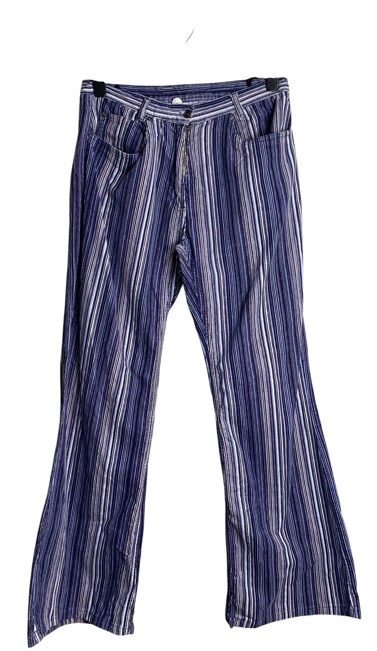 Y2K Striped Velvet Flare Pants