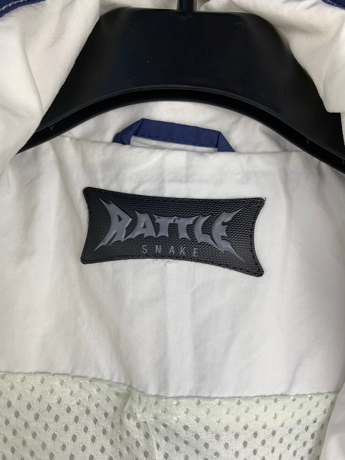 Men's Y2K Battle Snake White Blue Windbreaker Vest