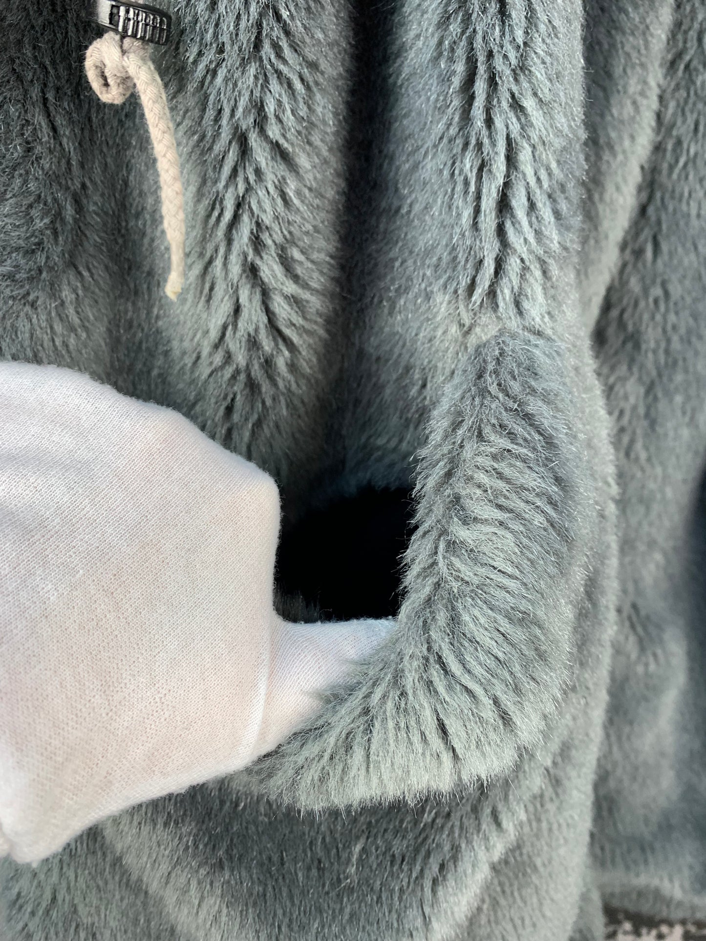 ETAGE Womens Gray Faux Fur Coat