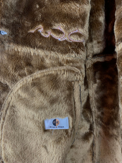 Vintage Punto Roma Faux Suede Shearling Duffle Jacket for Women