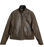 Donar Distressed Brown Leather Moto Jacket