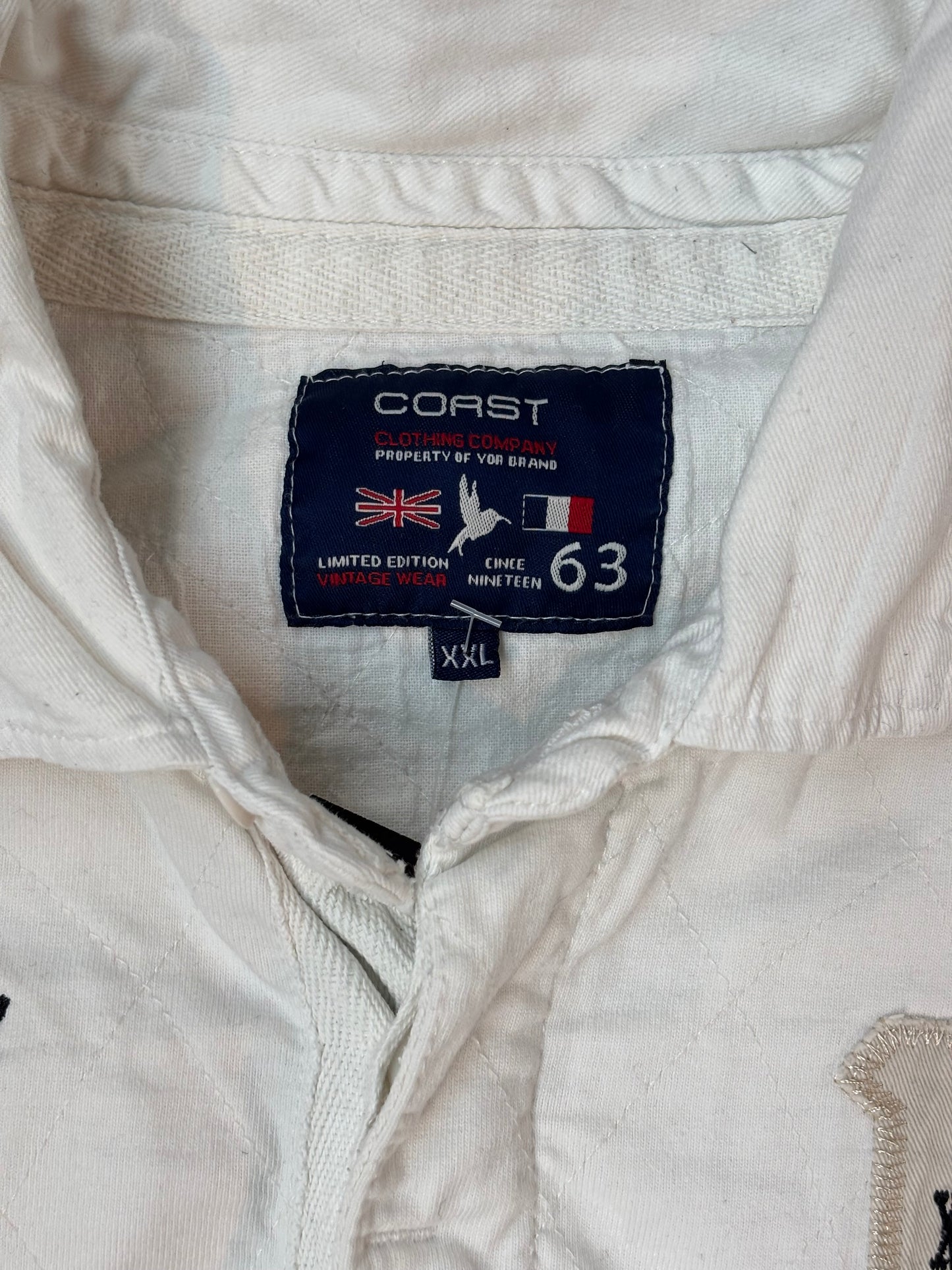 Coast White Long Sleeve Rugby Shirt