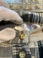 Vintage Plaid Tiered Button-Front Mini Skirt