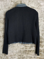Camaieu Denim & Knit Zip Jacket