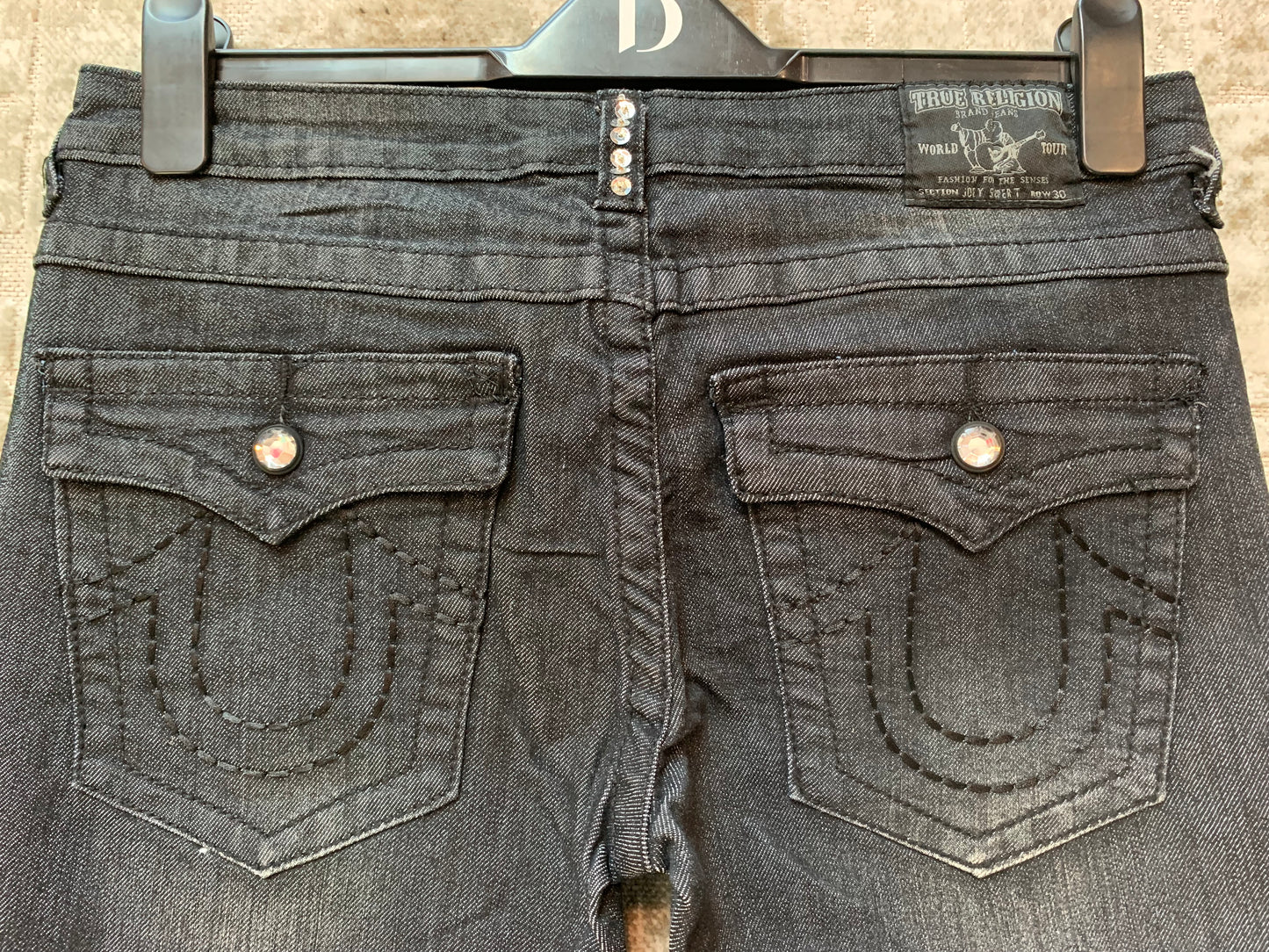 True Religion Rhinestone Straight Jeans