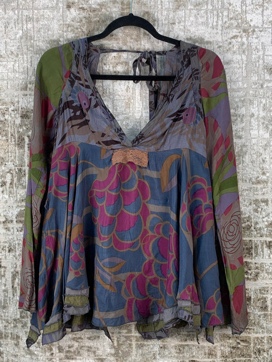Womens Y2K Desigual Floral Boho Top