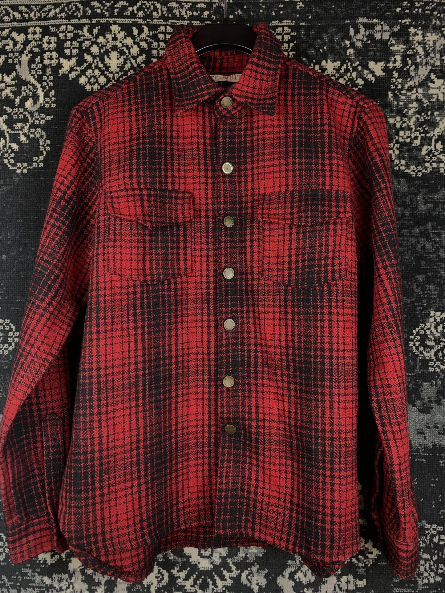Off-White Vintage Red Plaid Button Up Shirt