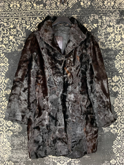 Women’s Deep Dark Brown Genuine Mink Fur Coat