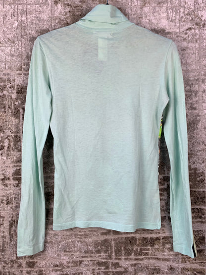 CUSTO Barcelona Y2K Teal Turtleneck Graphic Shirt