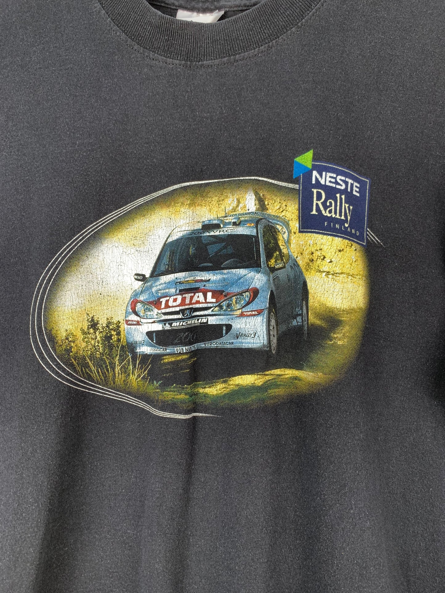 Mens Vintage Neste Rally Finland Sport Graphic T Shirt