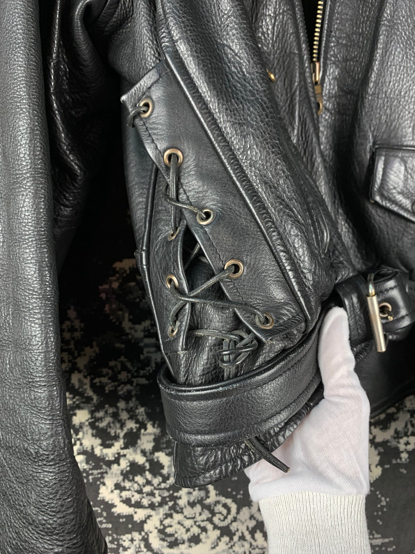 Men's Vintage Hallman Leather Biker Jacket Autographed by Udo & Stefan Kaufmann of Accept