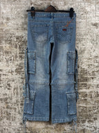 Womens Y2K Lightwash Cargo Jeans