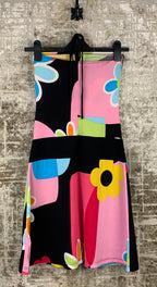 Womens Y2K Vintage Black Floral Halter Dress