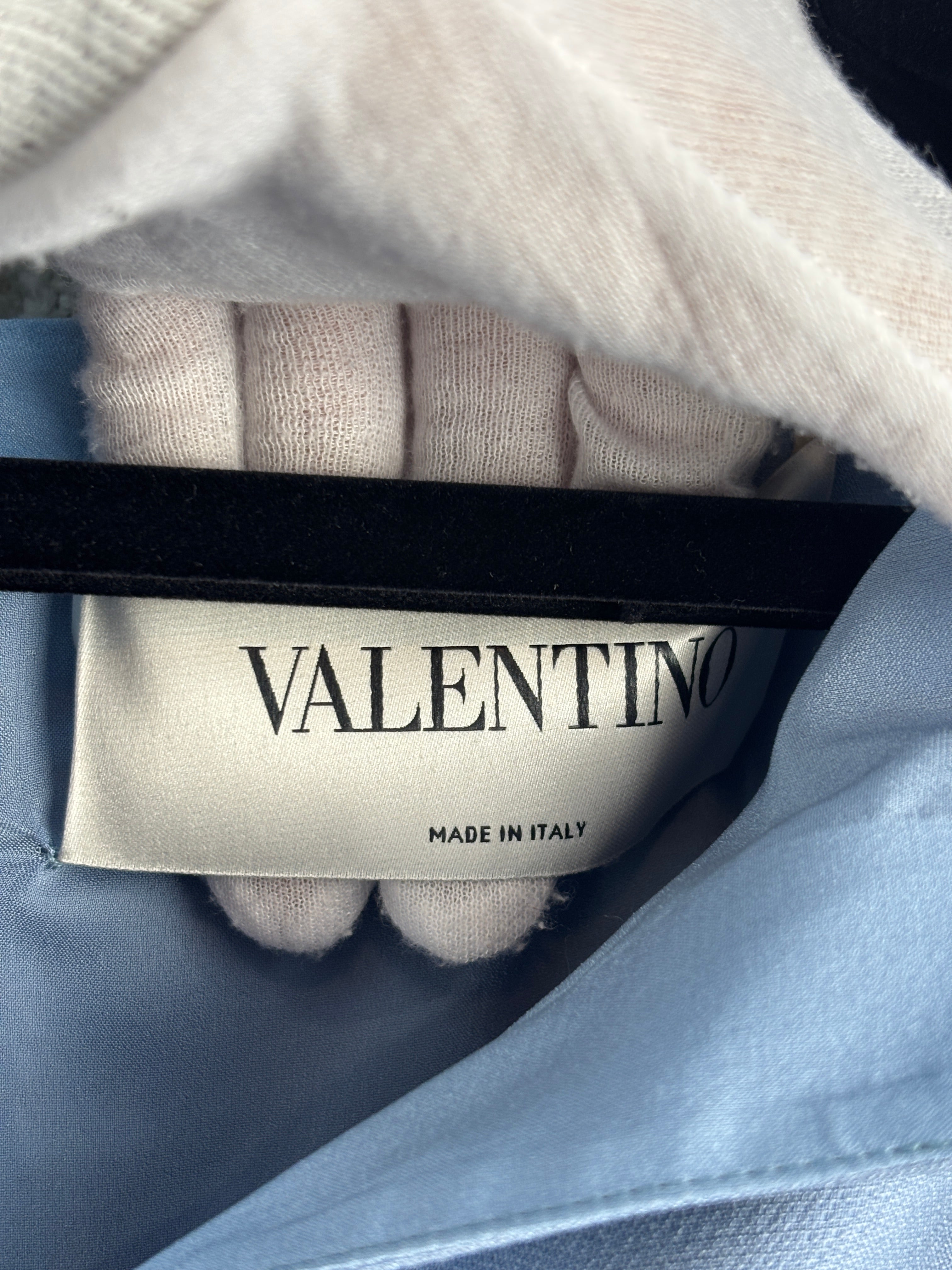Valentino Garavani V Belted Light Blue Dress