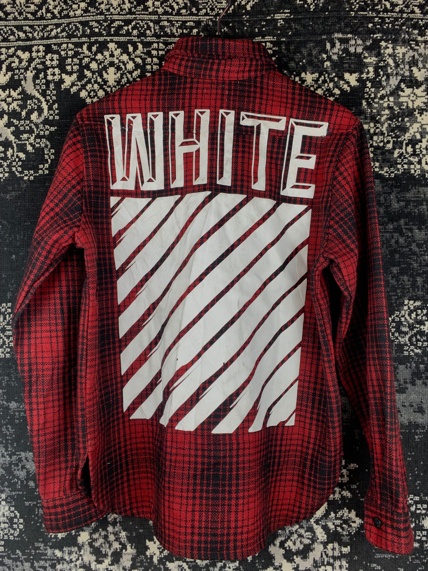 Off-White Vintage Red Plaid Button Up Shirt