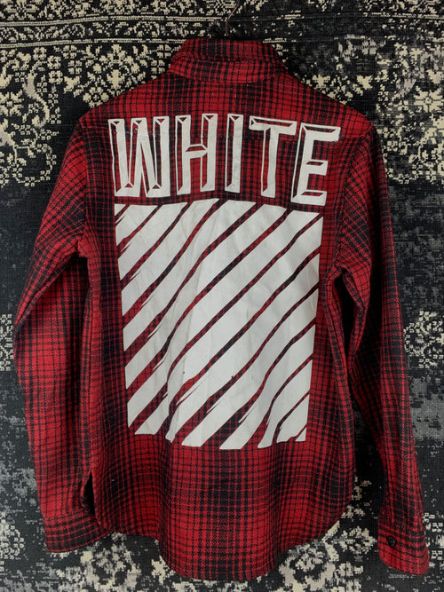 Off-White Vintage Red Plaid Button Up Shirt