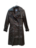 Analogia Double-Breasted Leather Trench Coat
