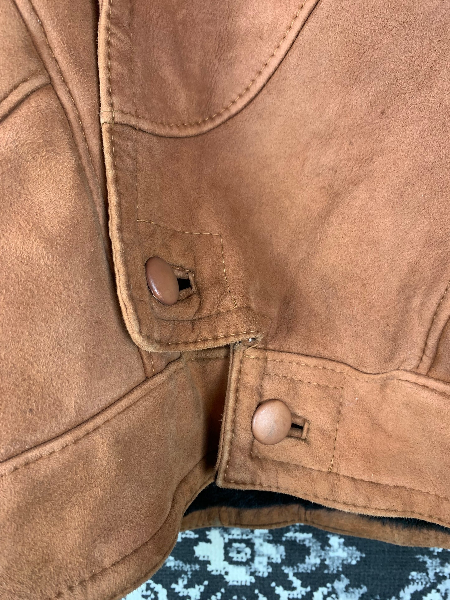 Men's Vintage Dark Orange Suede Leather Jacket