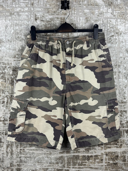 Mens Vintage Camo Cargo Shorts