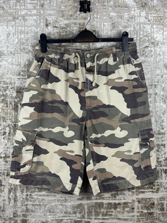 Mens Vintage Camo Cargo Shorts