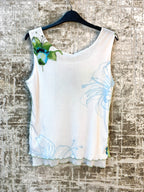 Y2K Floral Print Mesh Tank Top
