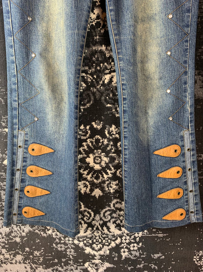 Women's Y2K Style Ankle Length Blue Jeans