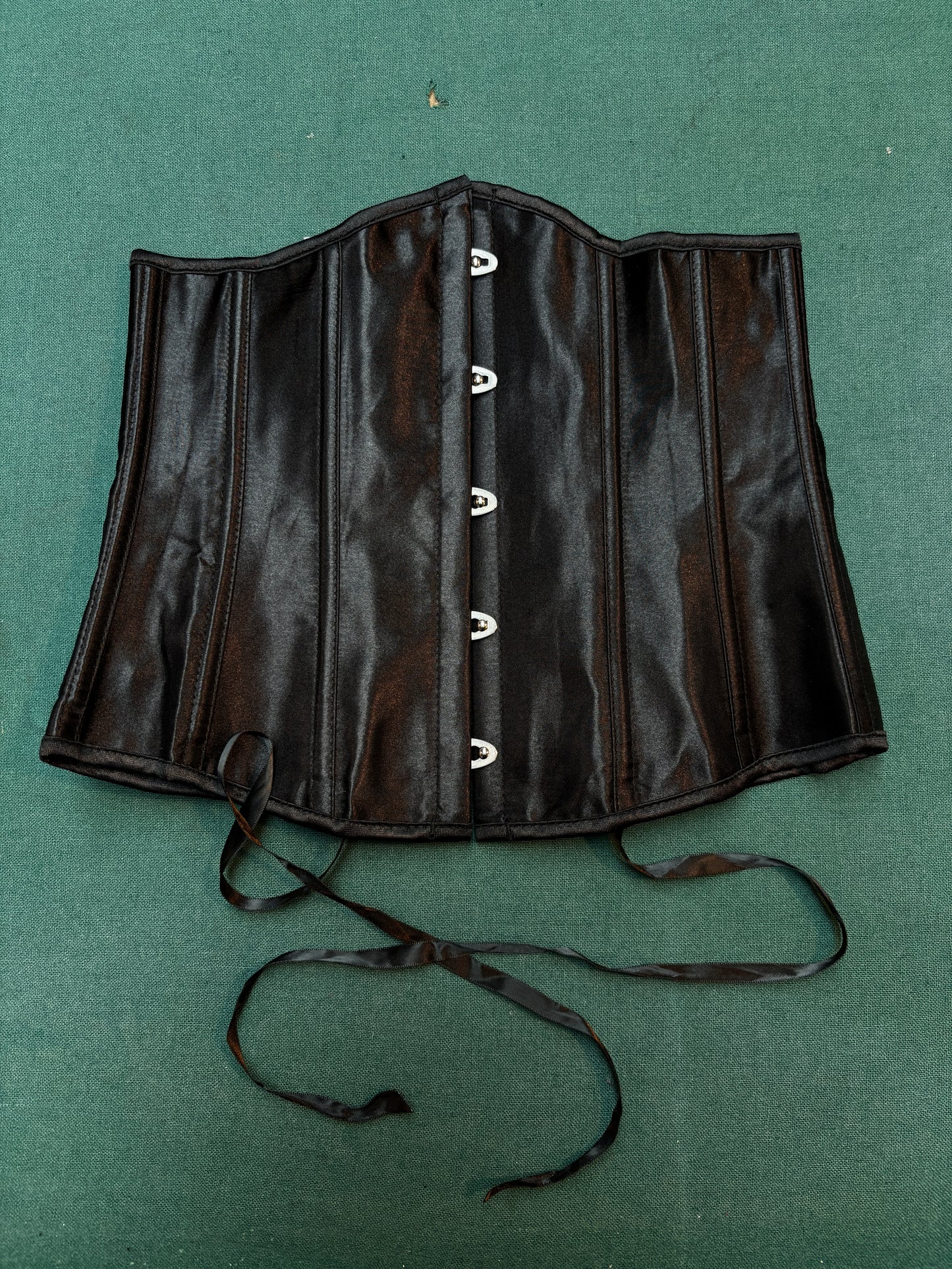 Vintage Black Satin Corset Top