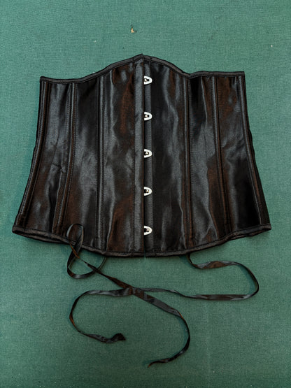 Vintage Black Satin Corset Top