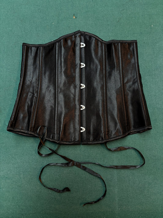 Vintage Black Satin Corset Top