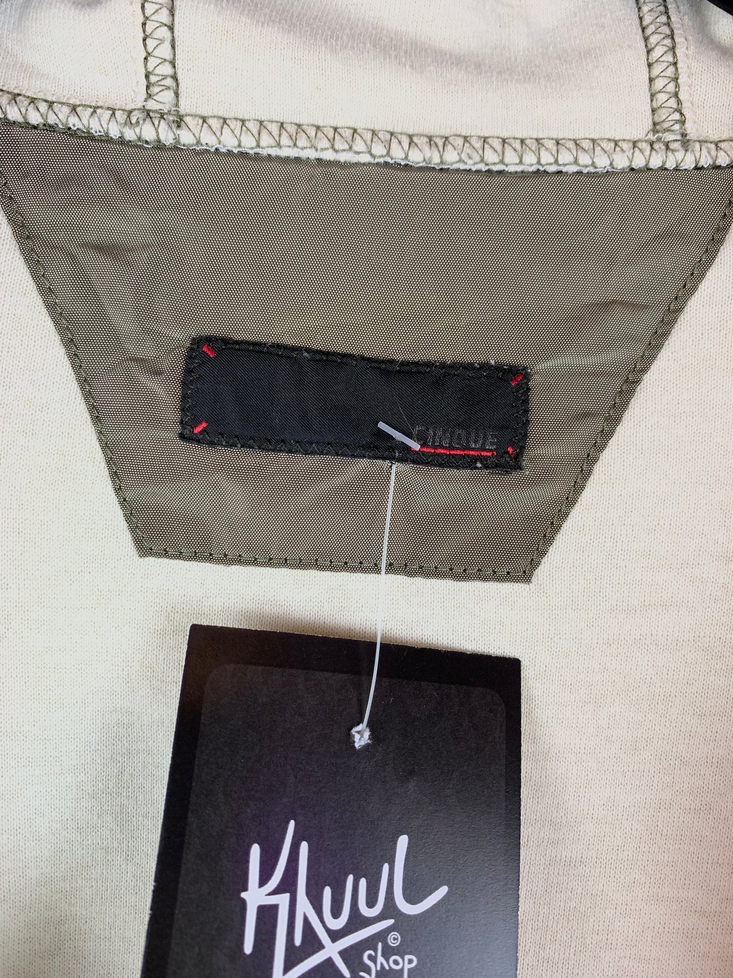 Men's Y2K Style Creamy White Zip-up Hoodie