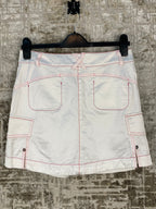 Womens Y2K White with Pink Flower Design Sport